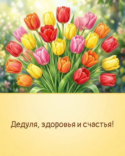 поздравительная открытка — Дедуля, здоровья и счастья!